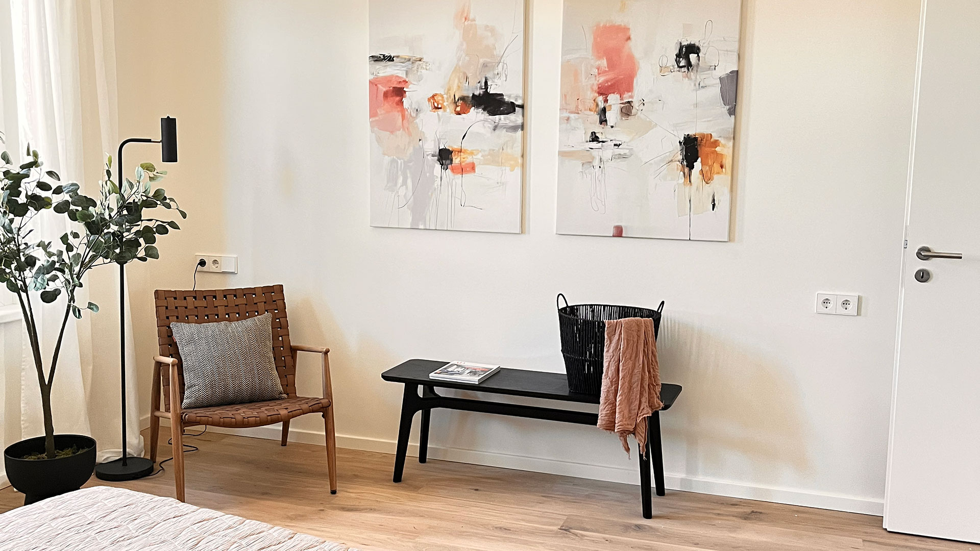 Schlafzimmer der Musterwohnung im Zwieseler Hof
